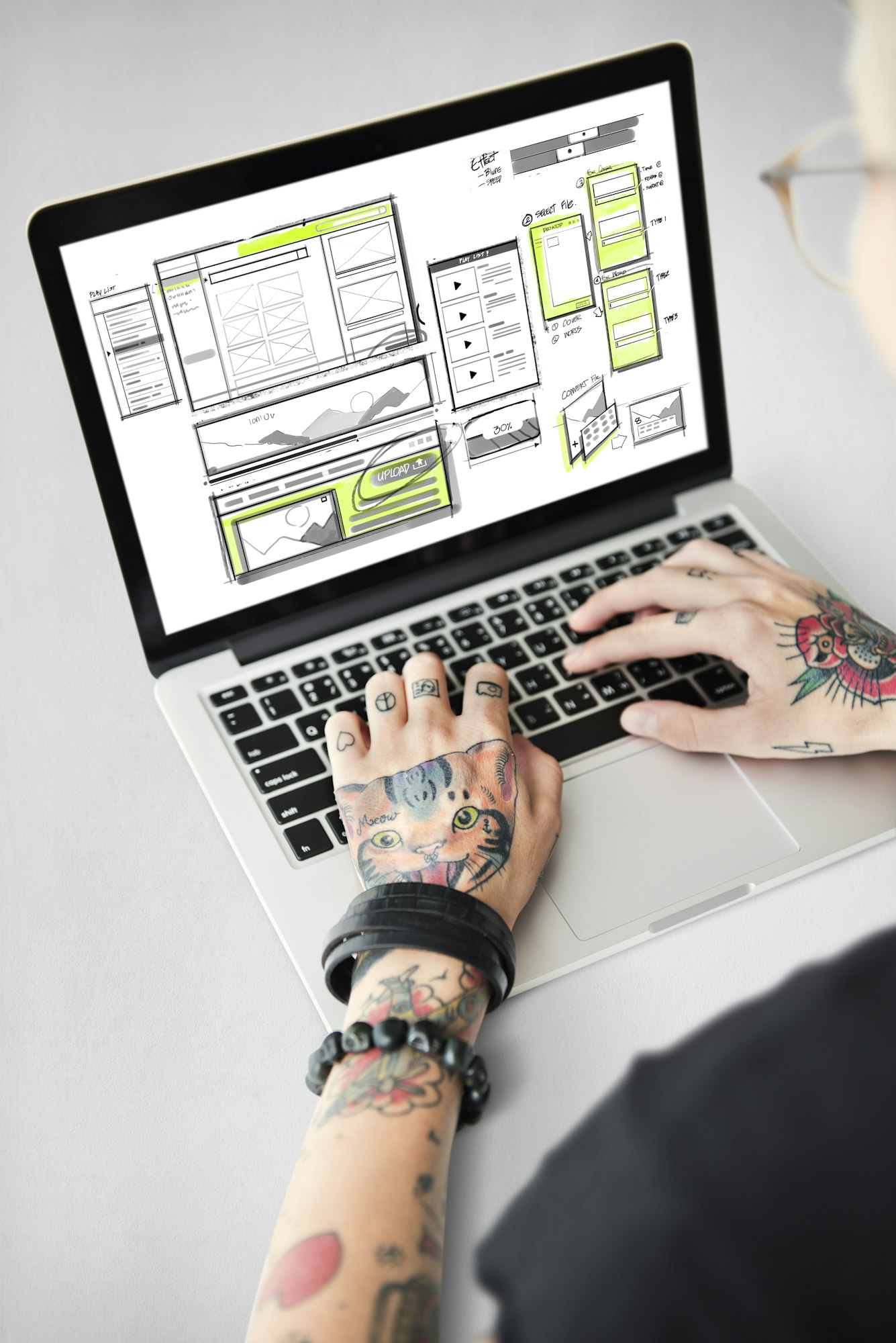 Website development layout sketch drawing